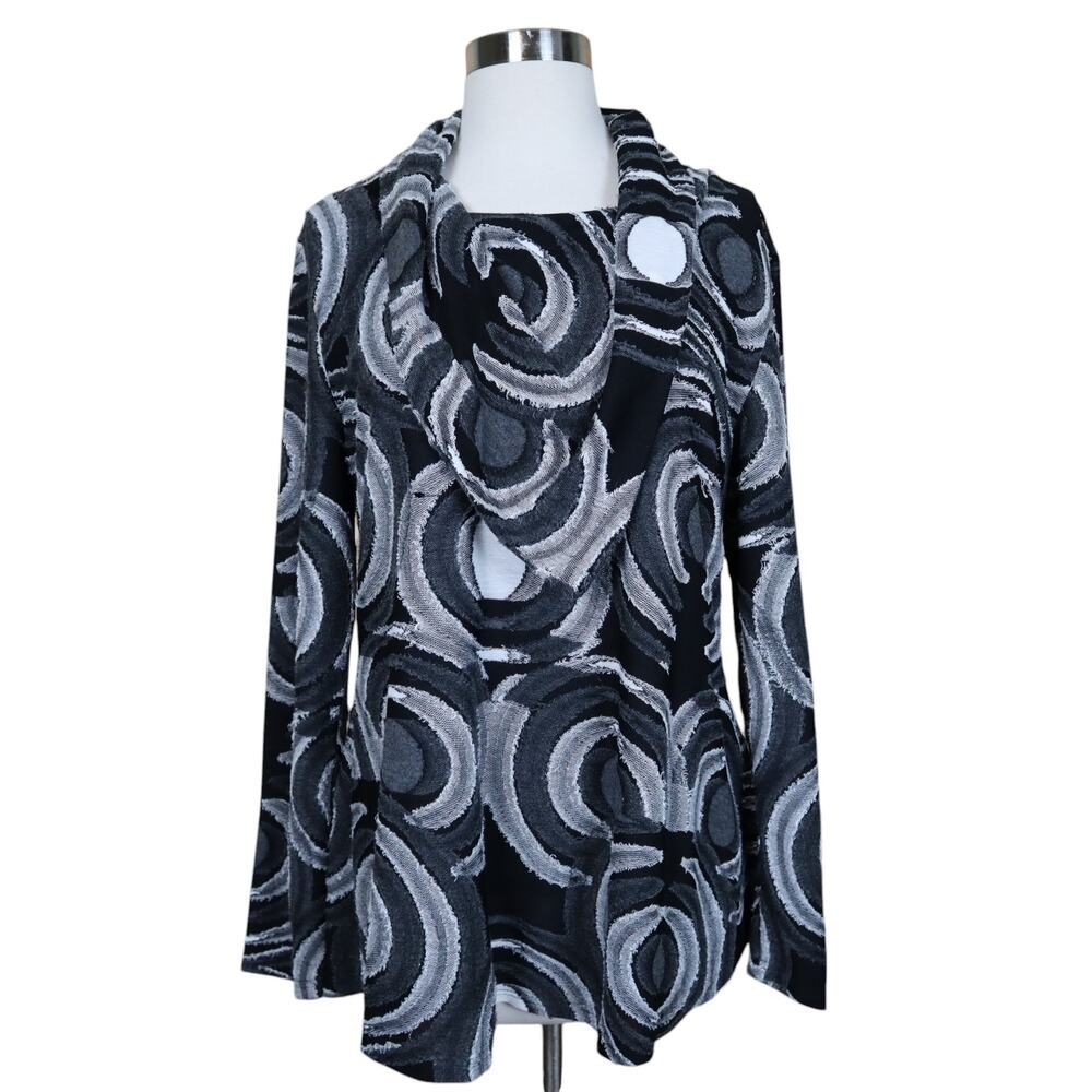Feratelli Womens Vintage Cowl Neck Tunic Size Large Artsy Art To‎ Wear Patchwork